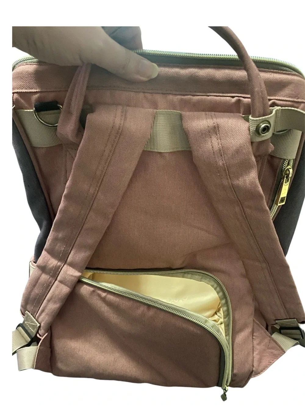 Source Unknown Pink & Gray Baby Diaper Backpack